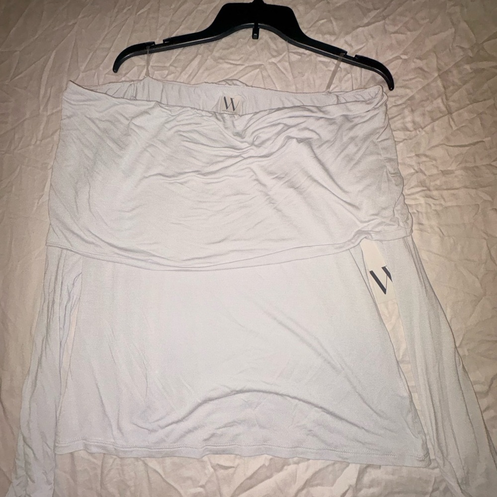 Worthington White Off-Shoulder Mini Skirt